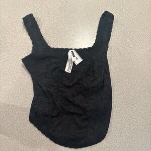 PINK Victoria's Secret Black Floral Lace Corset top